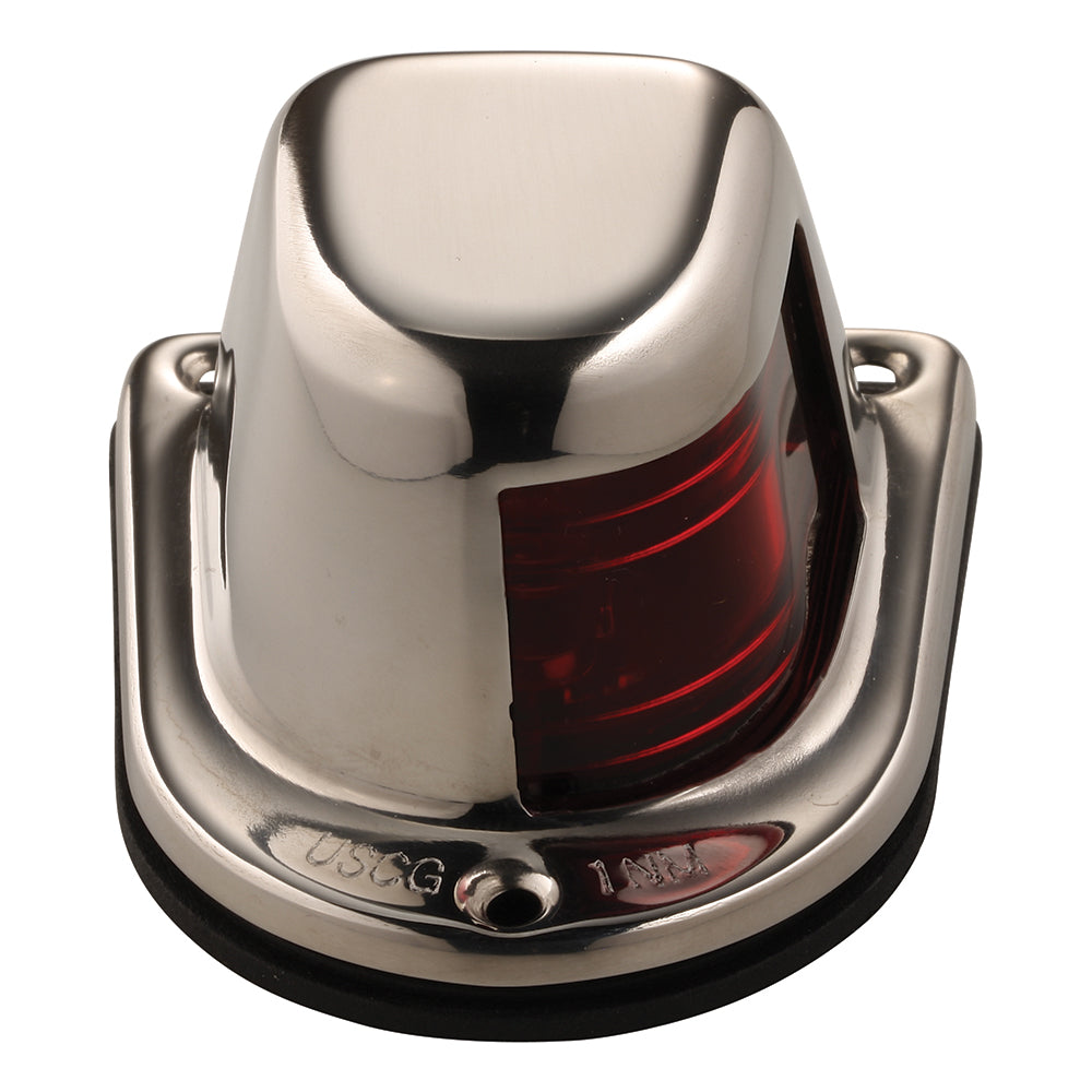 Attwood 1-Mile Deck Mount, Red Sidelight - 12V - Stainless Steel Housing [66319R7] | Navigation Lights by Attwood Marine 