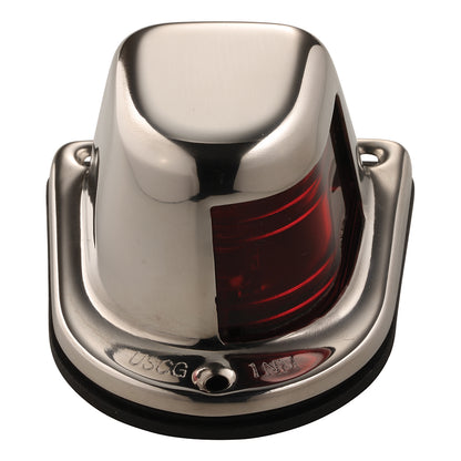 Attwood 1-Mile Deck Mount, Red Sidelight - 12V - Stainless Steel Housing [66319R7] | Navigation Lights by Attwood Marine 