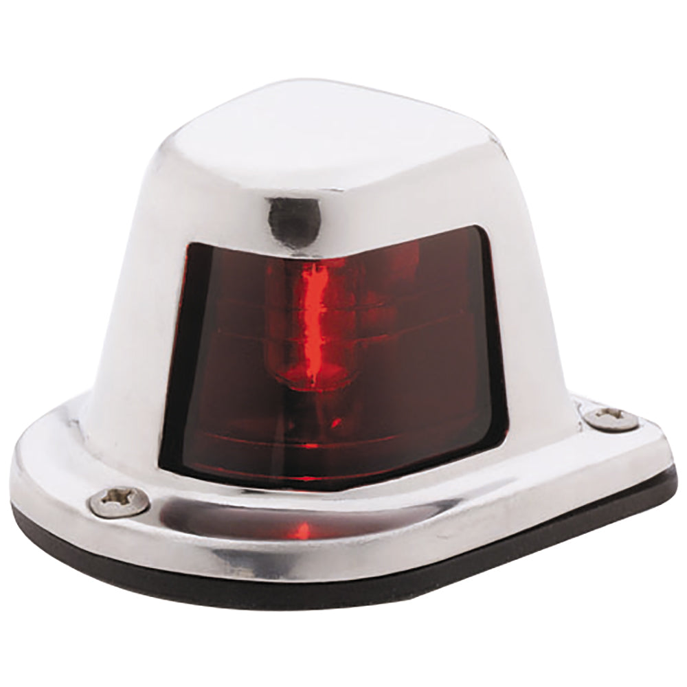 Attwood 1-Mile Deck Mount, Red Sidelight - 12V - Stainless Steel Housing [66319R7] | Navigation Lights by Attwood Marine 