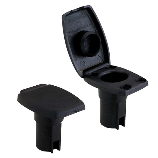 Attwood Oval 2-Pin Base f/Angled Pole - Black [91022-7] | Accessories by Attwood Marine 