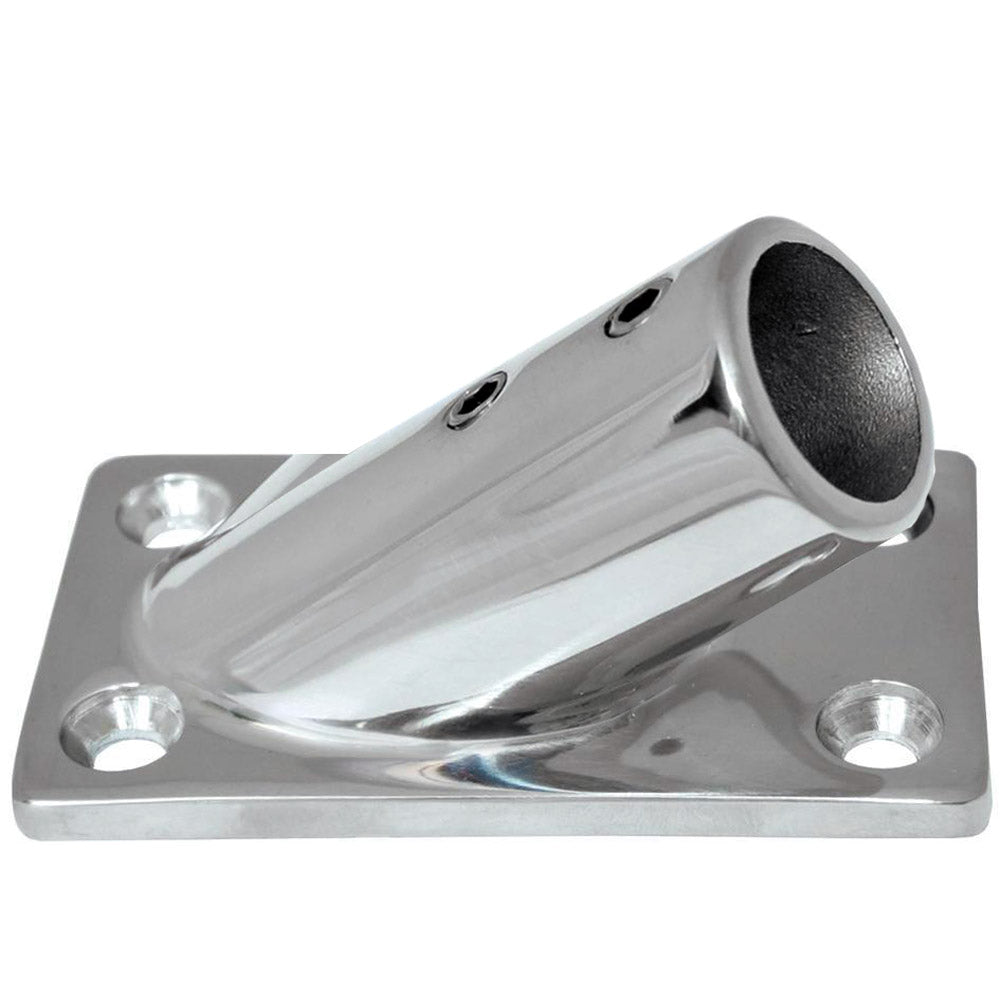 Whitecap " O.D. 30 Degree Rectangle Base SS Rail Fitting [6078C] | Rail Fittings by Whitecap 