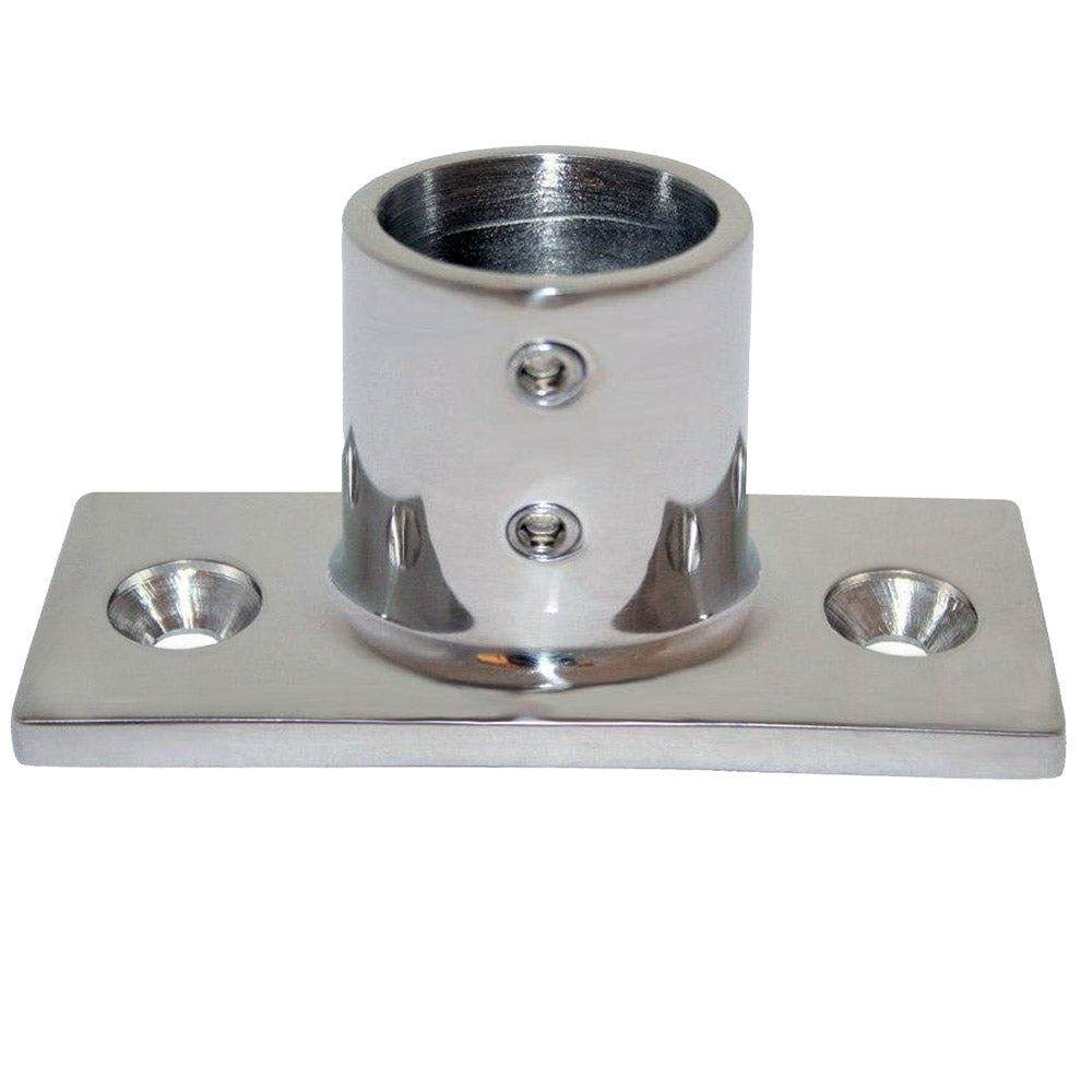 Whitecap 1" O.D. 90 Degree 2-Hole Rectangle Base SS Rail Fitting [6195] | Rail Fittings by Whitecap 