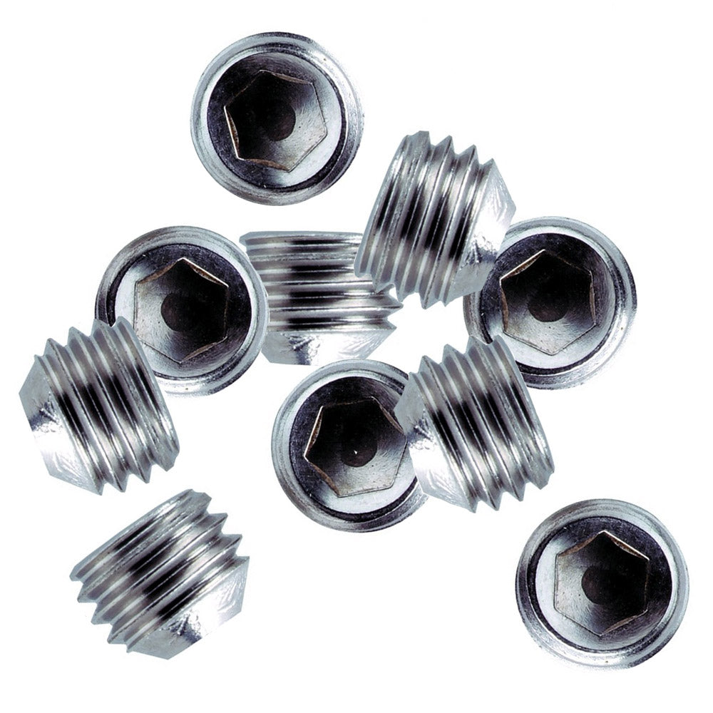 Whitecap 1/4"-28 Thread SS Set Screws - 10 Pack [6249C] | Rail Fittings by Whitecap 