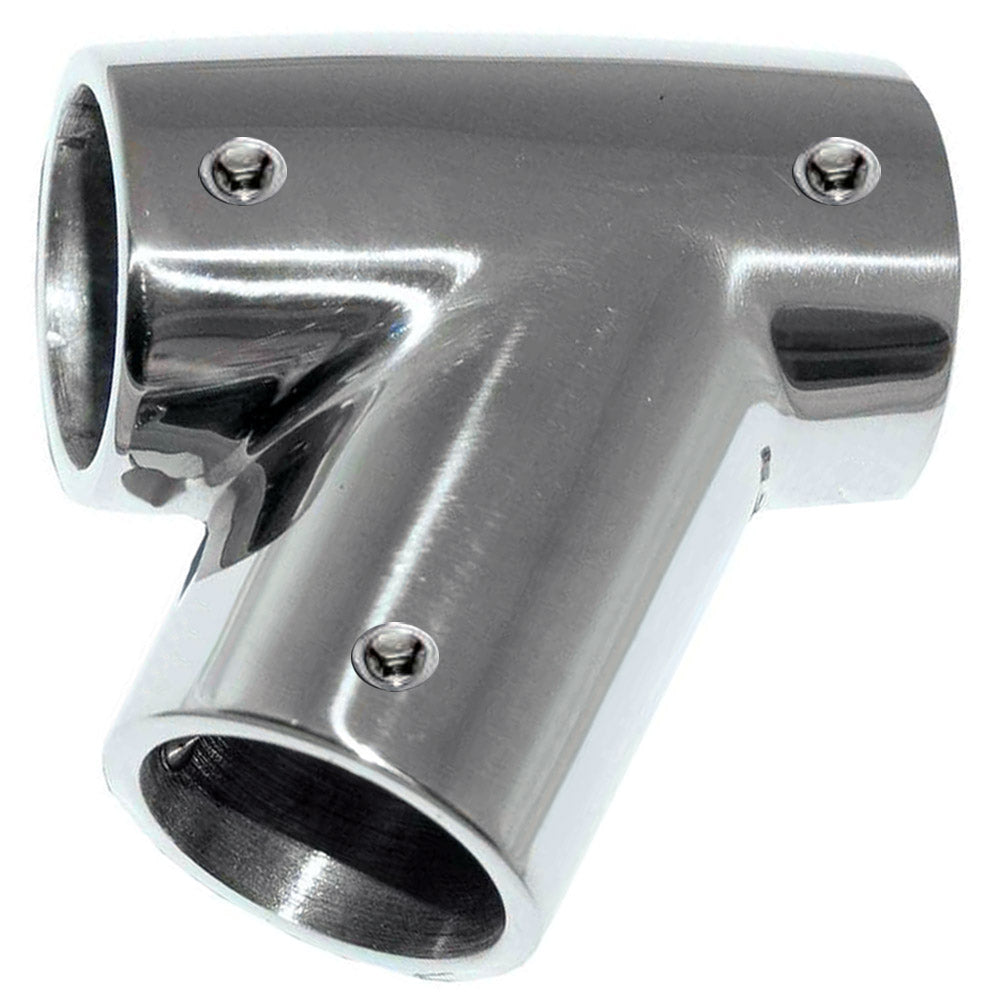 Whitecap " O.D. 60 Degree SS Tee - Left [6044C] | Rail Fittings by Whitecap 