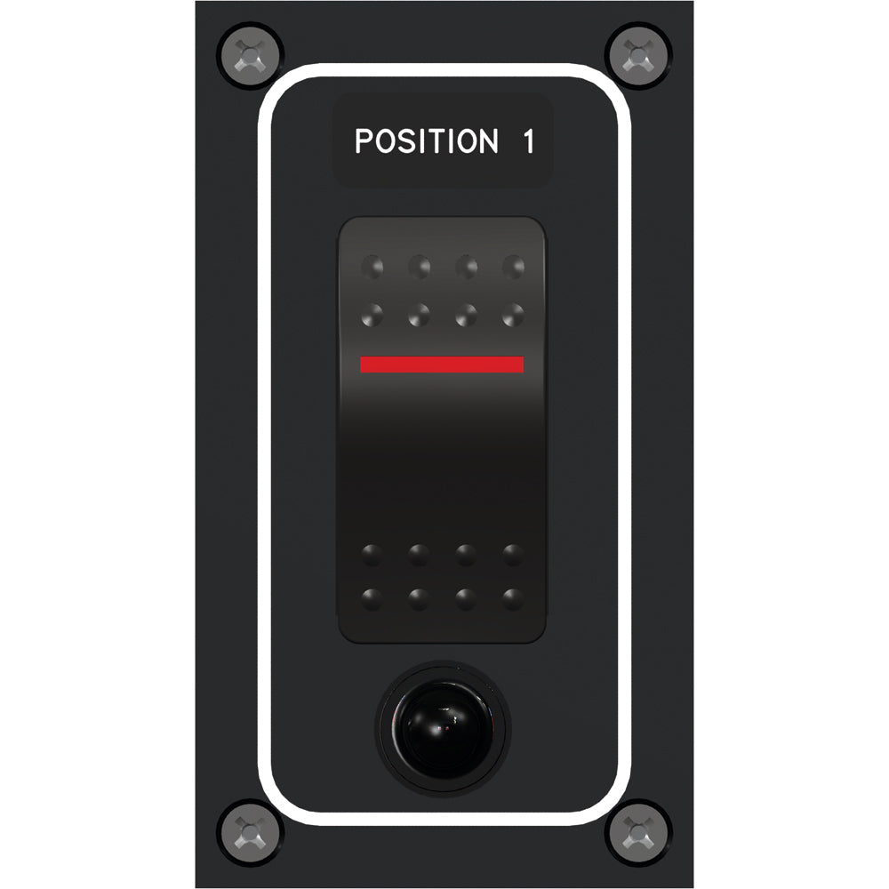 Paneltronics Waterproof Panel - DC 1-Position Illuminated Rocker Switch & Circuit Breaker [9960021B] | Electrical Panels by Paneltronics 