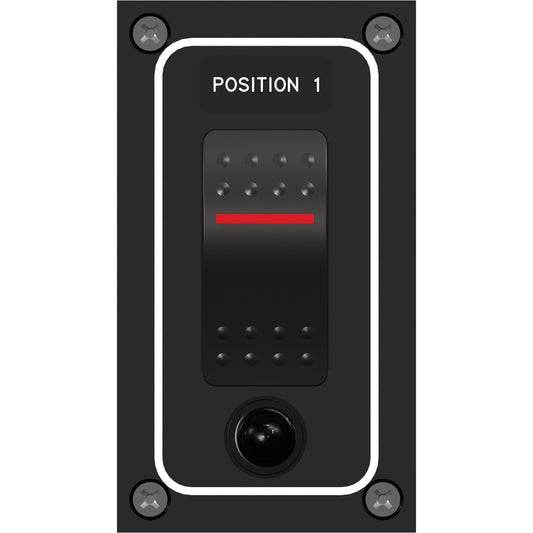 Paneltronics Waterproof Panel - DC 1-Position Illuminated Rocker Switch & Circuit Breaker [9960021B] | Electrical Panels by Paneltronics 