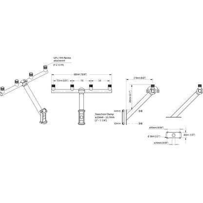 Scanstrut TB-01 T-Bar Mount f/GPS/VHF Antenna [TB-01] | Antenna Mounts & Accessories by Scanstrut 