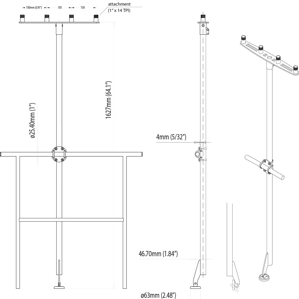 Scanstrut TP-01 T-Bar Mount f/GPS/VHF Antenna [TP-01] | Antenna Mounts & Accessories by Scanstrut 