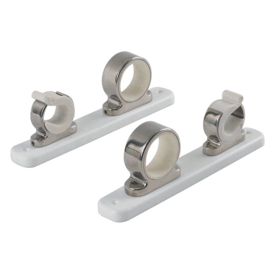 TACO 2-Rod Hanger w/Poly Rack - Polished Stainless Steel [F16-2751-1] | Rod & Reel Storage by TACO Marine 