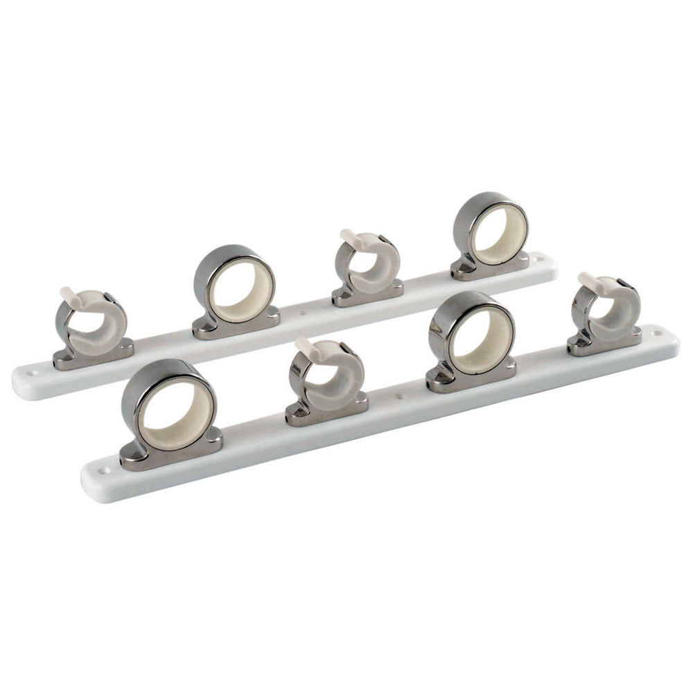 TACO 4-Rod Hanger w/Poly Rack - Polished Stainless Steel [F16-2752-1] | Rod & Reel Storage by TACO Marine 