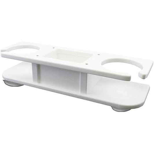 TACO 2-Drink Poly Holder w/Catch-All - White [P01-2000W] | Deck / Galley by TACO Marine 