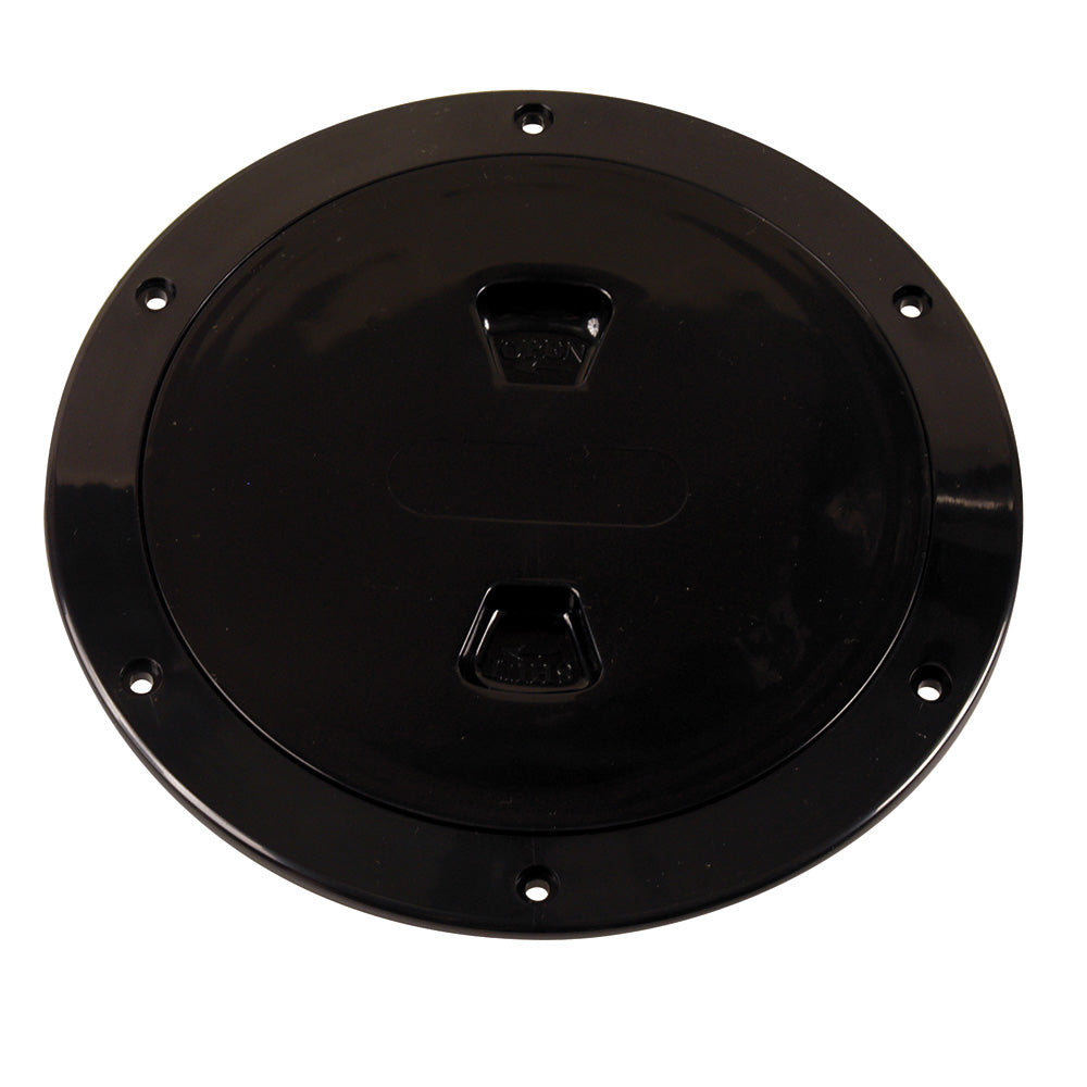 Beckson 6" Smooth Center Screw-Out Deck Plate - Black [DP60-B] | Deck Plates by Beckson Marine 
