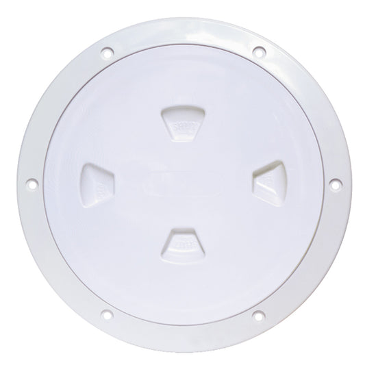 Beckson 8" Smooth Center Screw-Out Deck Plate - White [DP80-W] | Deck Plates by Beckson Marine 