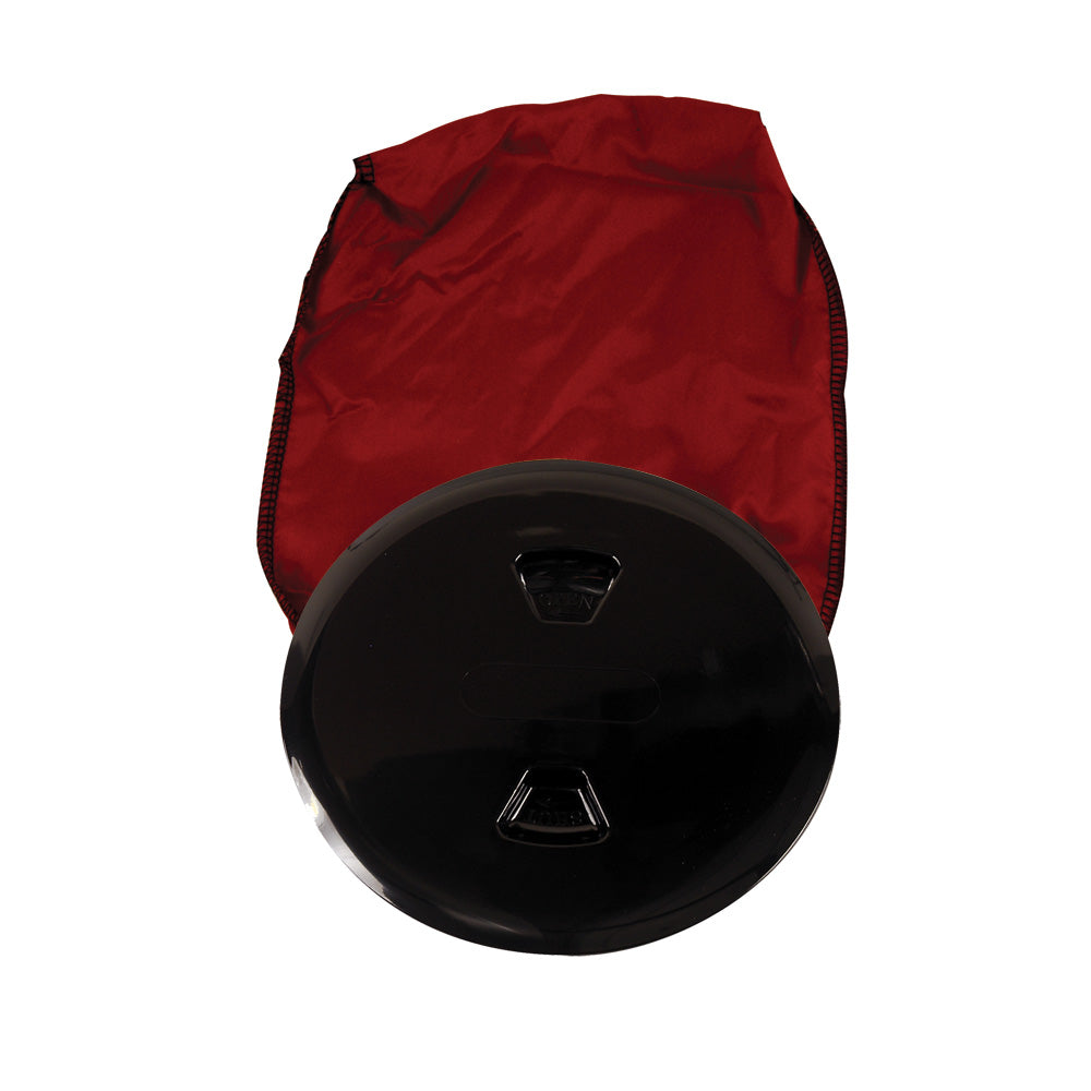 Beckson 5" Stow-Away Deck Plate - Black w/12" Bag [DP50BB] | Deck Plates by Beckson Marine 