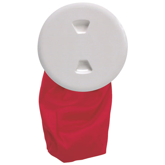 Beckson 5" Stow-Away Deck Plate - White w/12" Bag [DP50BW] | Deck Plates by Beckson Marine 