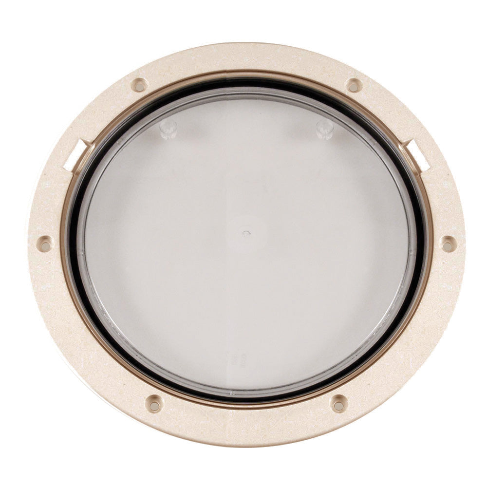 Beckson 8" Clear Center Pry-Out Deck Plate - Beige [DP81-N-C] | Deck Plates by Beckson Marine 