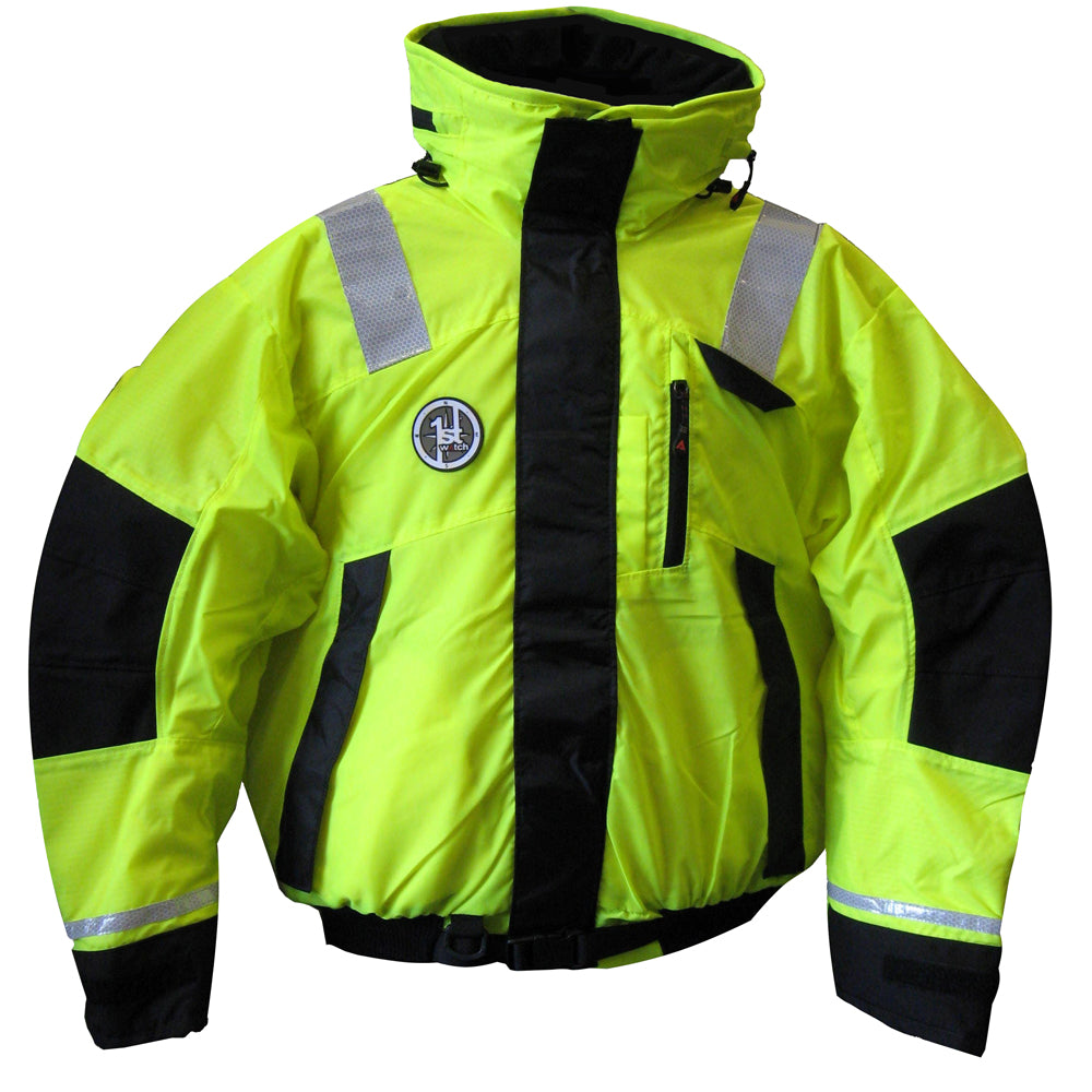 First Watch AB-1100 Flotation Bomber Jacket - Hi-Vis Yellow/Black - Small [AB-1100-HV-S] | Flotation Coats/Pants by First Watch 