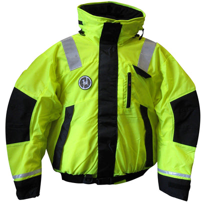 First Watch AB-1100 Flotation Bomber Jacket - Hi-Vis Yellow/Black - Small [AB-1100-HV-S] | Flotation Coats/Pants by First Watch 