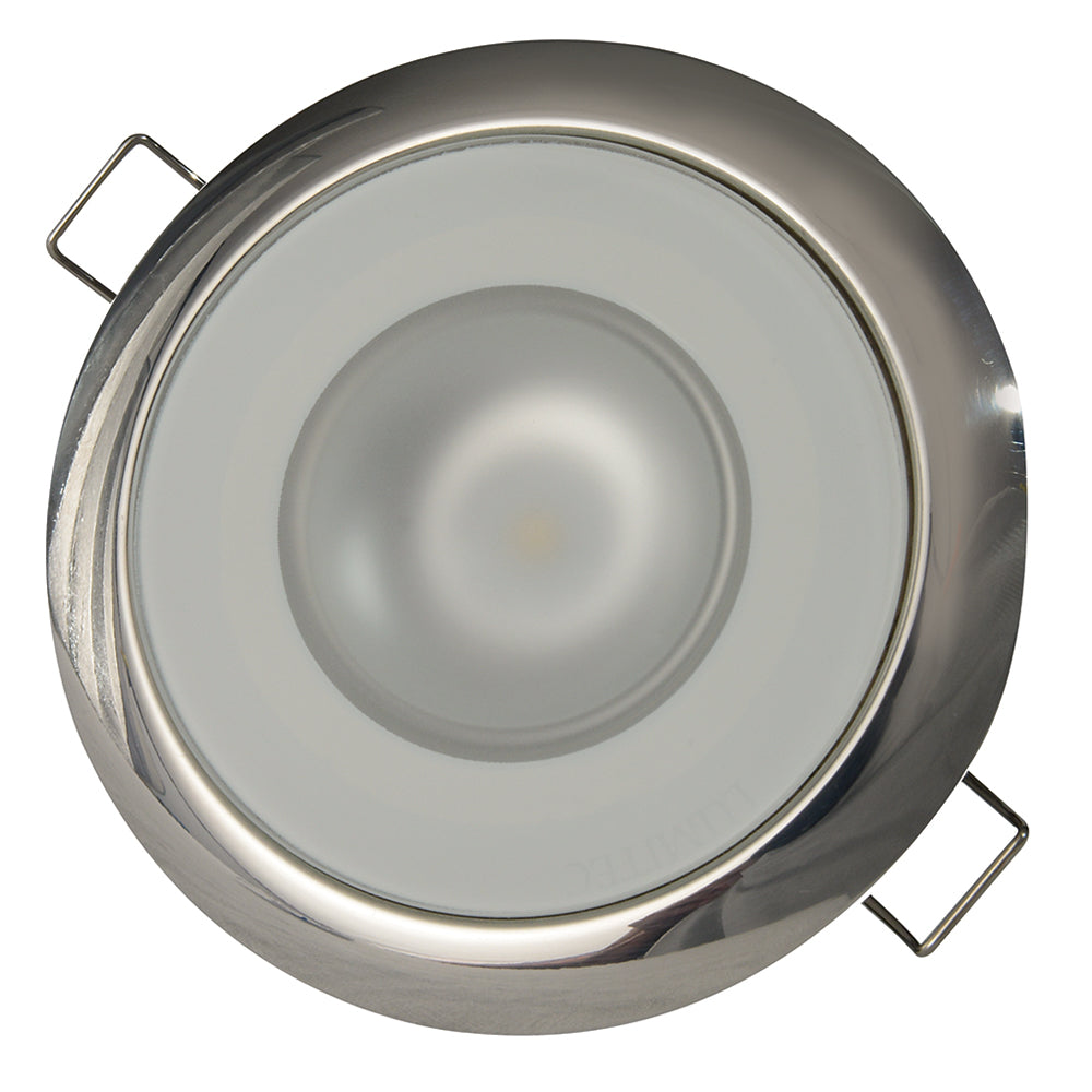 Lumitec Mirage - Flush Mount Down Light - Glass Finish/Polished SS Bezel - White Non-Dimming [113113] | Dome/Down Lights by Lumitec 