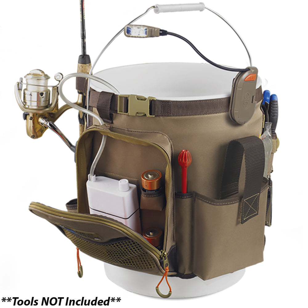 Wild River RIGGER 5 Gallon Bucket Organizer w/Light, Plier Holder & Retractable Lanyard [WL3506] | Tackle Storage by Wild River 