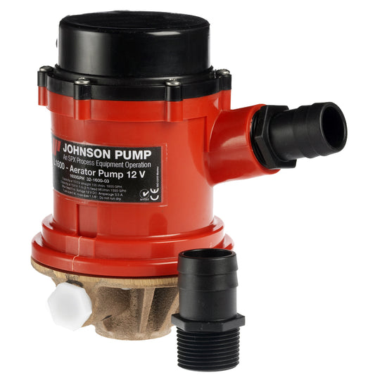 Johnson Pump Pro Series 1600 GPH Tournament Livewell/Baitwell Pump  - 12V [16004B] | Livewell Pumps by Johnson Pump 