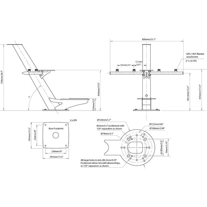 Scanstrut Tapered Radar Mast f/Radomes, Lights, Cameras, GPS/VHF Antennas