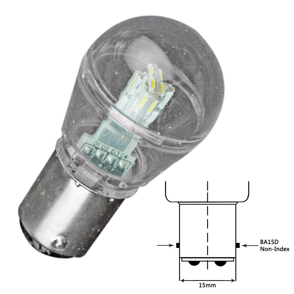 Lunasea Bayonet LED Bulb BA15D - 10-30VDC/1W/75 Lumens - Warm White [LLB-26FW-21-00] | Bulbs by Lunasea Lighting 