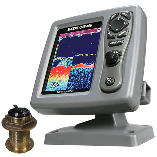 SI-TEX CVS-126 Dual Frequency Color Echo Sounder w/B60 12 Transducer B-60-12-CX [CVS-1266012] | Fishfinder Only by SI-TEX 