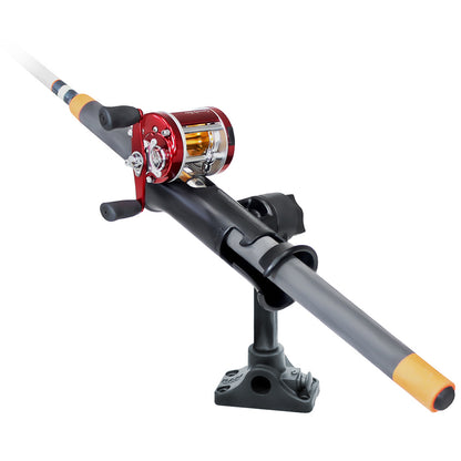 RAM Mount RAM Tube Jr. Fishing Rod Holder, Standard 6" Length Post Spline & Combo Bulkhead/Flat Surface Base w/Plunger