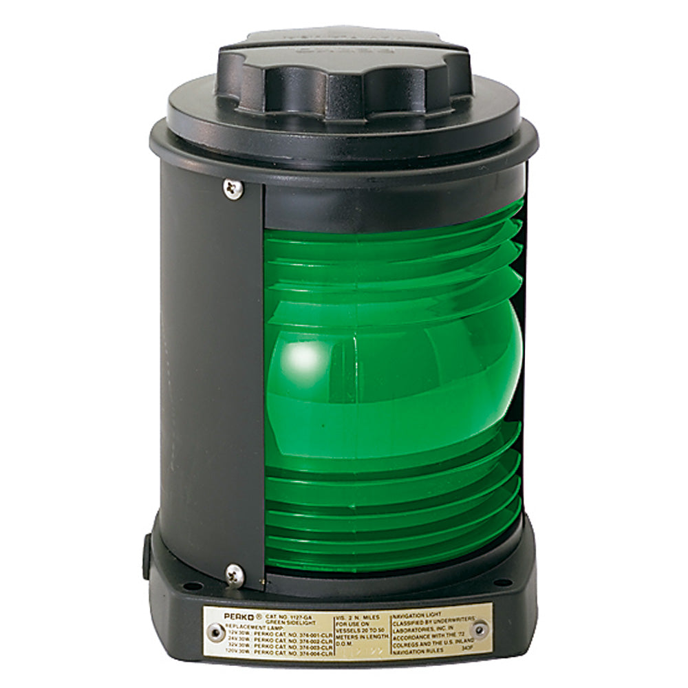 Perko Side Light - Black Plastic, Green Lens [1127GA0BLK] | Navigation Lights by Perko 
