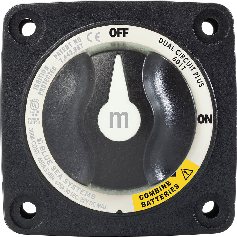 Blue Sea 6011200 m-Series Battery Switch Dual Circuit Plus - Black [6011200] | Battery Management by Blue Sea Systems 