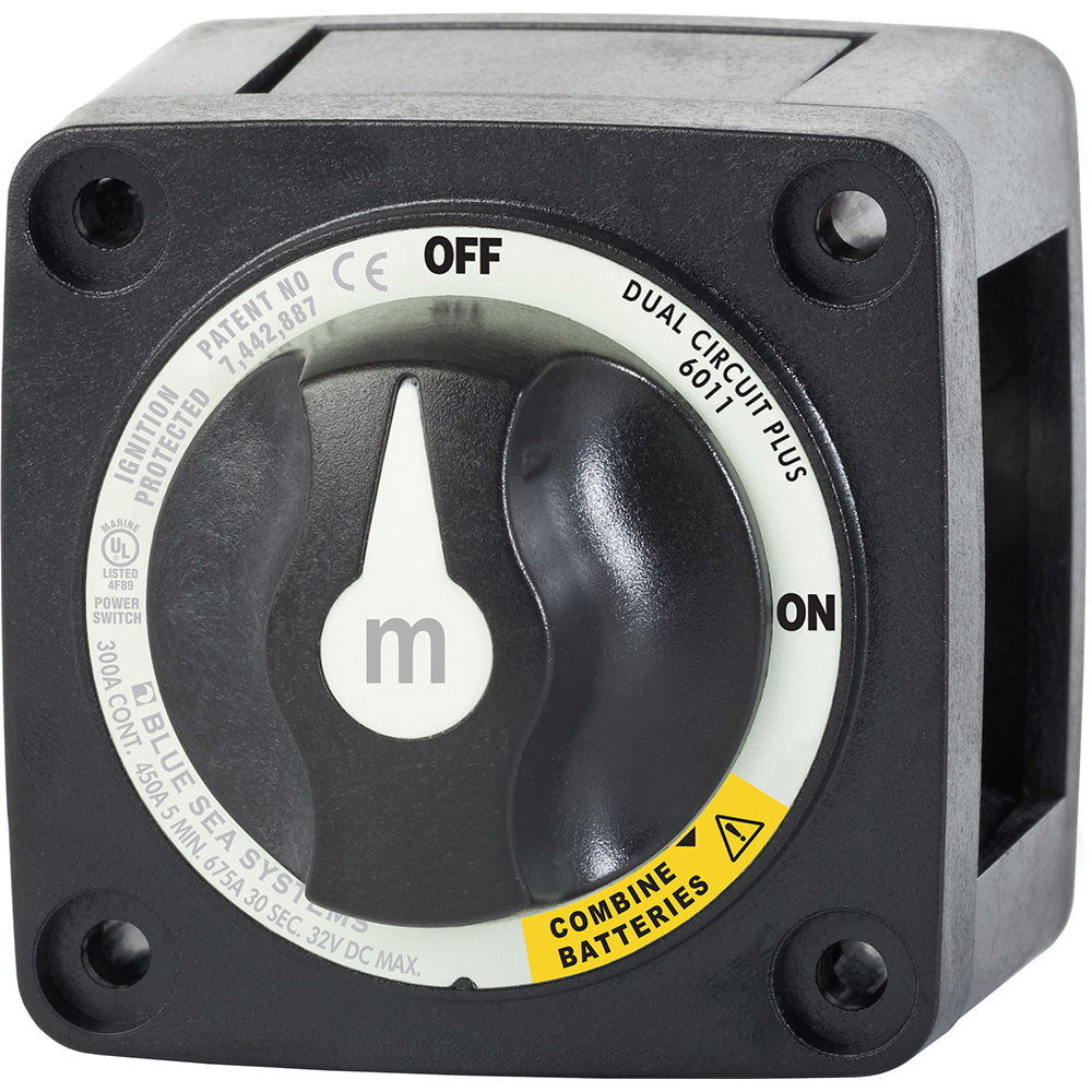 Blue Sea 6011200 m-Series Battery Switch Dual Circuit Plus - Black [6011200] | Battery Management by Blue Sea Systems 