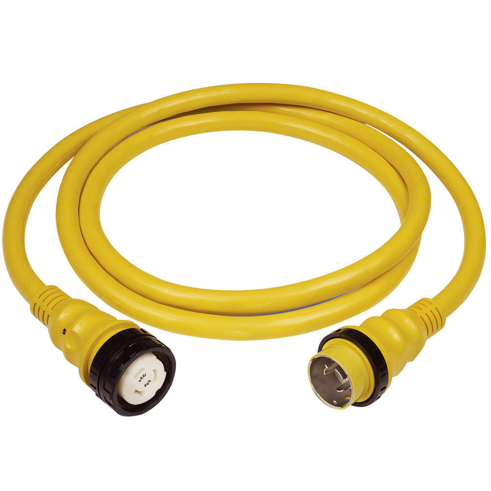 Marinco 50Amp 125/250V Shore Power Cable - 25' - Yellow [6152SPP-25] | Shore Power by Marinco 