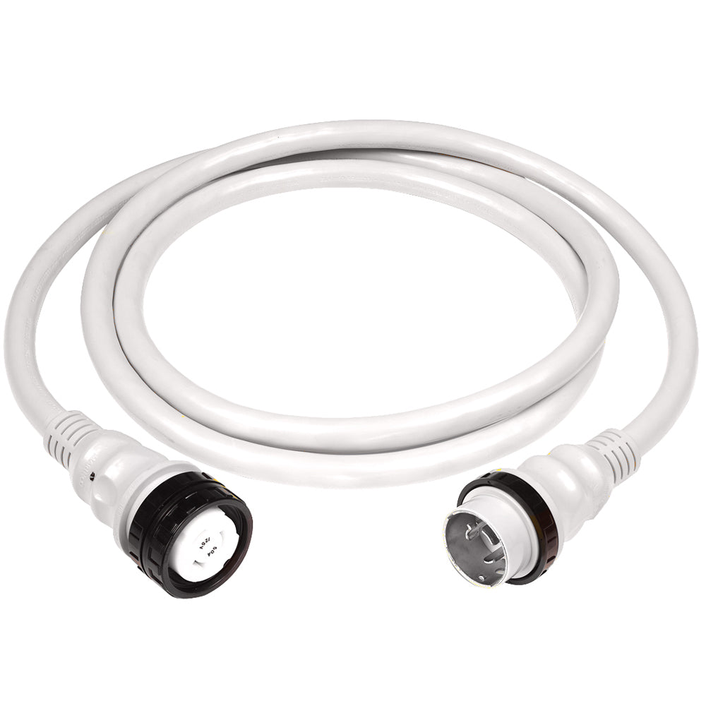 Marinco 50Amp 125/250V Shore Power Cable - 25' - White [6152SPPW-25] | Shore Power by Marinco 