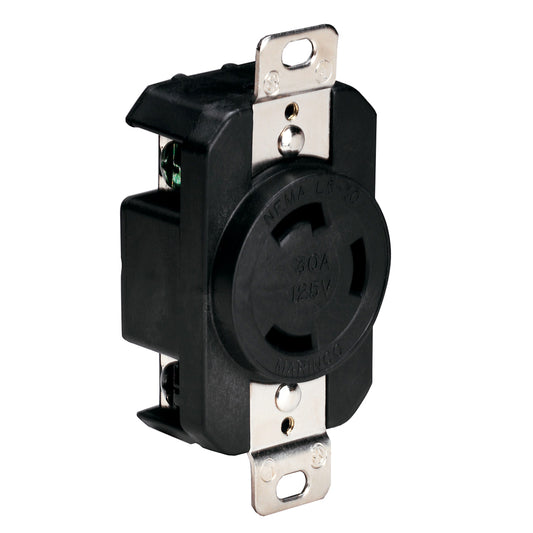 Marinco 305CRRB 125V 30Amp Locking Receptacle - Black [305CRRB] | Shore Power by Marinco 