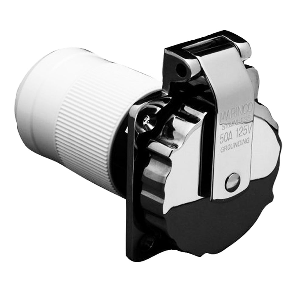 Marinco 6371EL-B 50Amp/125V Stainless Steel Inlet [6371EL-B] | Shore Power by Marinco 