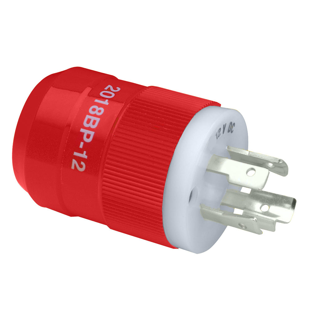 Marinco 2018BP-12 Locking Charger Plug (Male) - Red [2018BP-12] | Shore Power by Marinco 