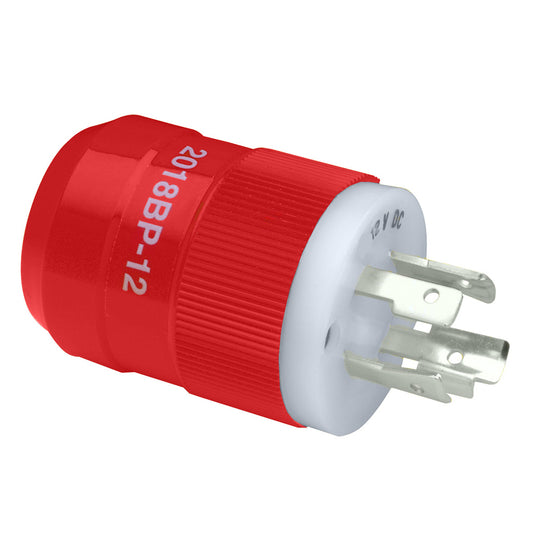 Marinco 2018BP-12 Locking Charger Plug (Male) - Red [2018BP-12] | Shore Power by Marinco 