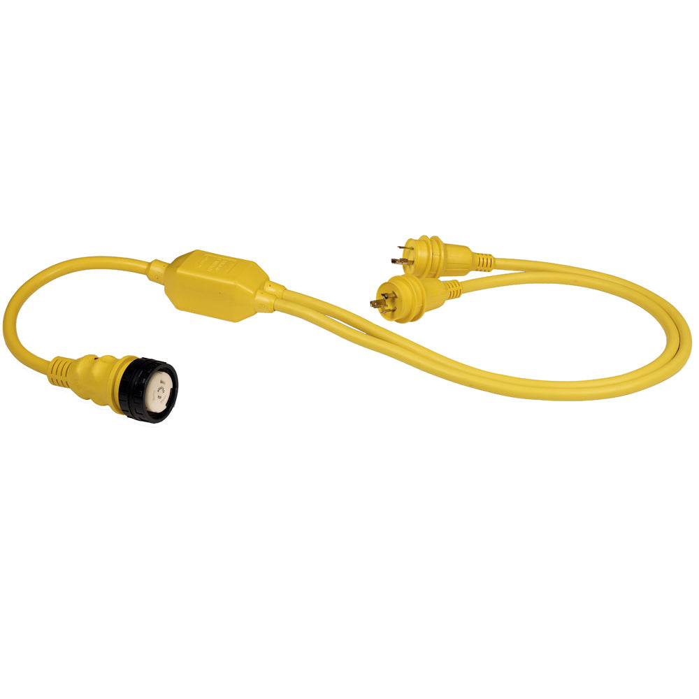 Marinco RY504-2-30 50A Female to 2-30A Male Reverse "Y" Cable [RY504-2-30] | Shore Power by Marinco 