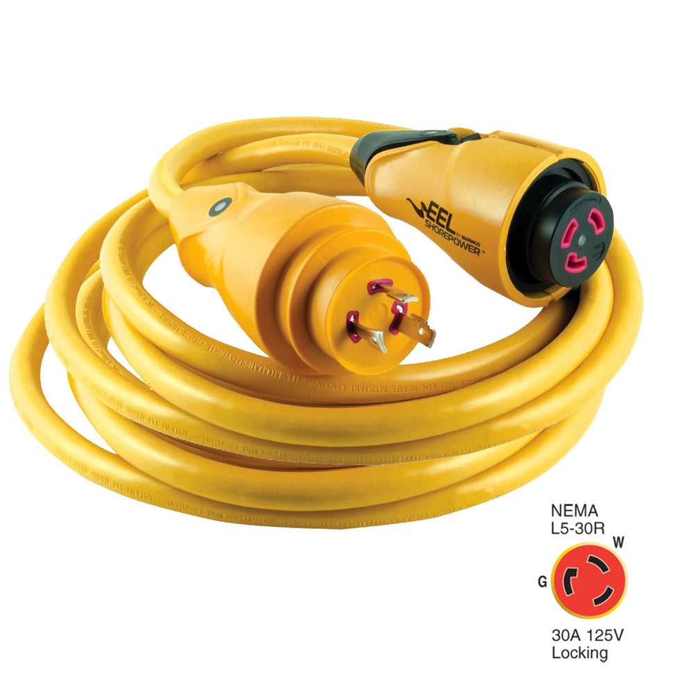 Marinco CS30-25 EEL 30A 125V Shore Power Cordset - 25' - Yellow [CS30-25] | Shore Power by Marinco 