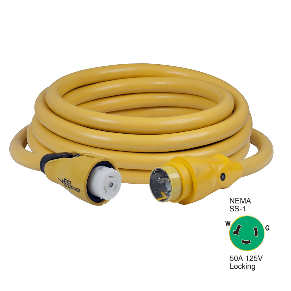 Marinco CS503-25 EEL 50A 125V Shore Power Cordset - 25' - Yellow [CS503-25] | Shore Power by Marinco 