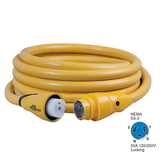 Marinco CS504-25 EEL 50A 125V/250V Shore Power Cordset - 25' - Yellow [CS504-25] | Shore Power by Marinco 