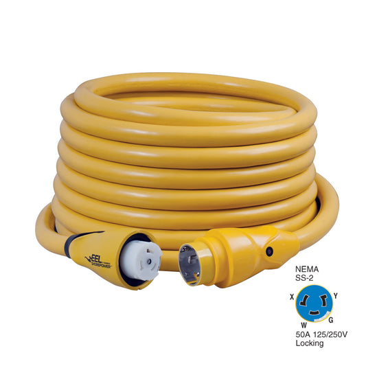 Marinco CS504-50 EEL 50A 125V/250V Shore Power Cordset - 50' - Yellow [CS504-50] | Shore Power by Marinco 