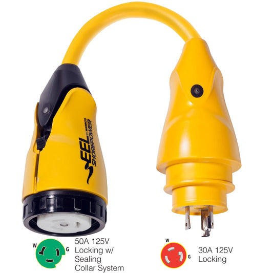 Marinco P30-503 EEL 50A-125V Female to 30A-125V Male Pigtail Adapter - Yellow [P30-503] | Shore Power by Marinco 