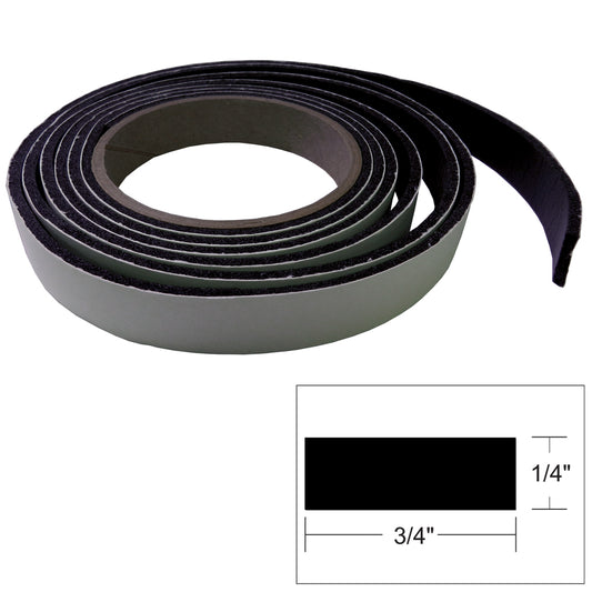 TACO Hatch Tape - 8'L x 1/4"H x "W - Black [V30-0748B8-2] | Accessories by TACO Marine 