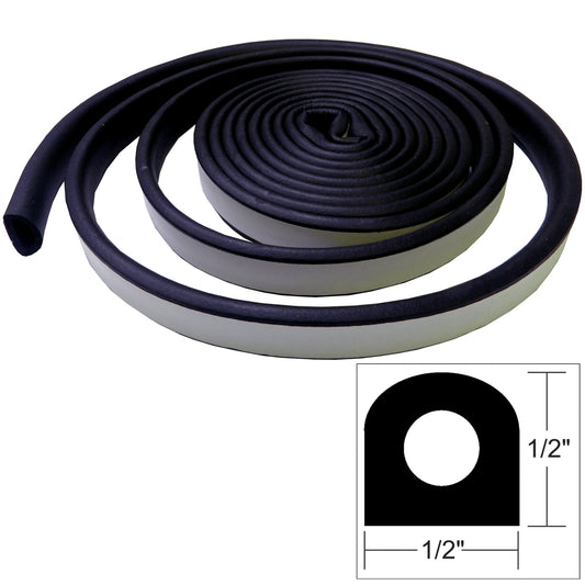 TACO Weather Seal - 10'L x 1/2"W x 1/2"H - Black [V30-0202B10-1] | Accessories by TACO Marine 