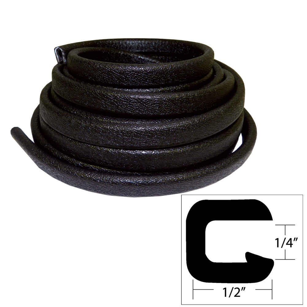 TACO Flexible Vinyl Trim - 1/4" Opening x 1/2"W x 25'L - Black [V30-1008B25-1] | Accessories by TACO Marine 