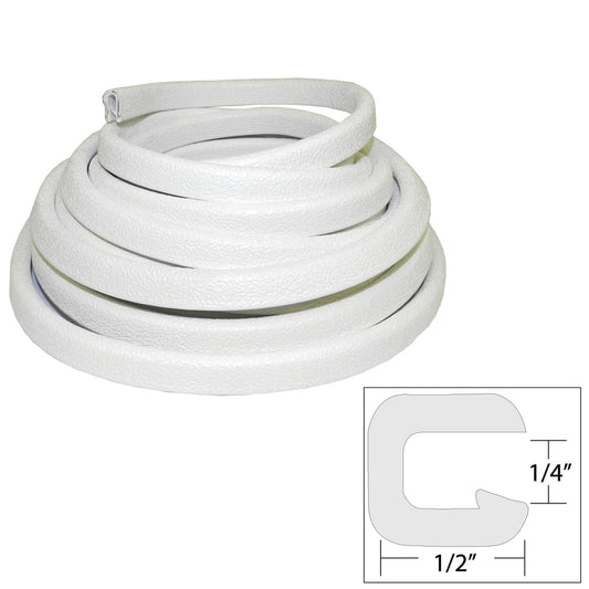 TACO Flexible Vinyl Trim - 1/4" Opening x 1/2"W x 25'L - White [V30-1008W25-1] | Accessories by TACO Marine 