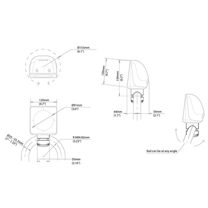 Scanstrut Scanpod Single Instrument Pod Rail Mount - Cut f/Standard Instrument - Fits 1" - 1.33" Rails [SPR-1I-RM] | Display Mounts by Scanstrut 