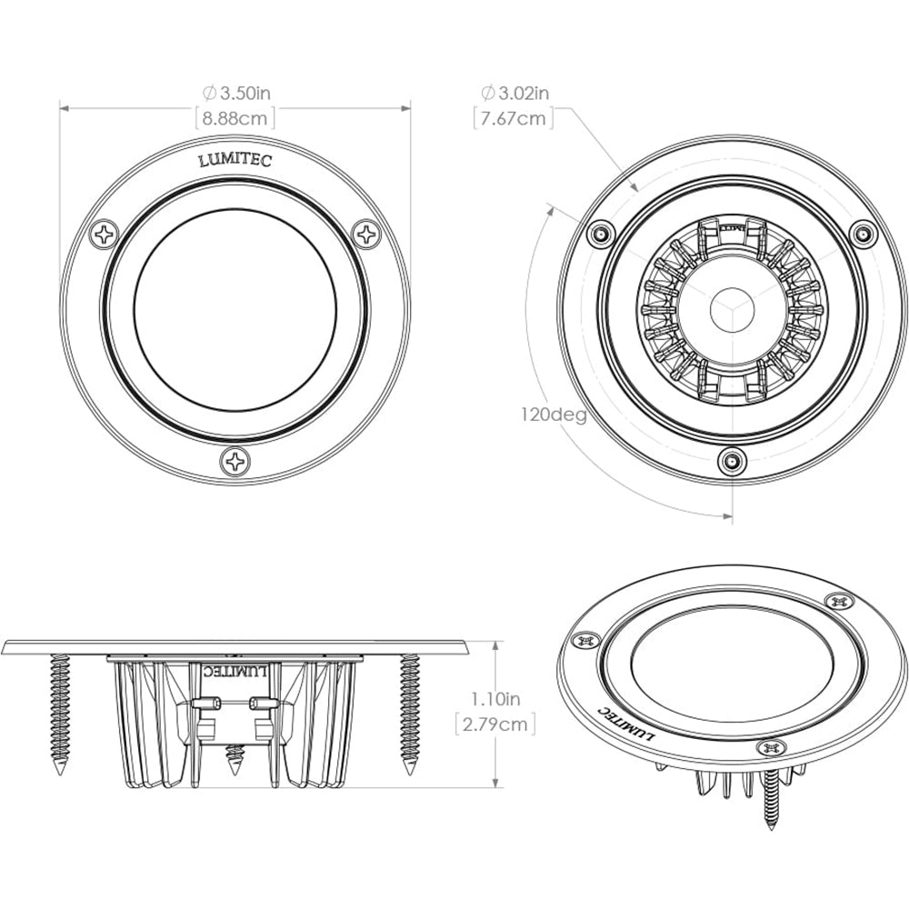 Lumitec Shadow - Flush Mount Down Light - Polished SS Finish - White Non-Dimming [114113] | Dome/Down Lights by Lumitec 